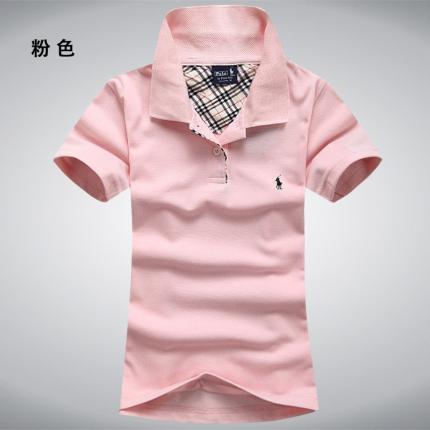 【定制】粉紅色女士POLO衫，時(shí)尚款式加工設(shè)計(jì)